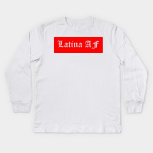 LATINA AF, t-shirt sweater hoodie samsung iphone case coffee mug tablet case tee birthday gifts Kids Long Sleeve T-Shirt